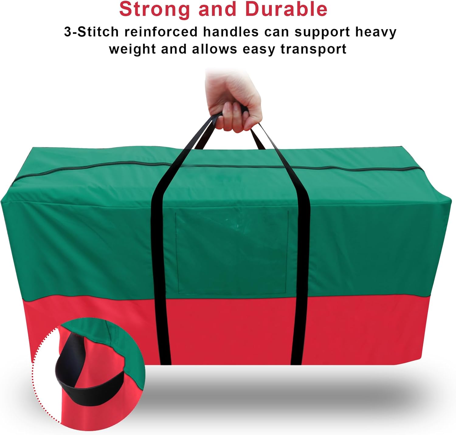 Skiennix Christmas Tree Storage Bag - Fits Up to 10 Ft Tall Trees | Heavy-Duty 600D Oxford Material, Dampproof Design with Reinforced Handles & Dual Zipper