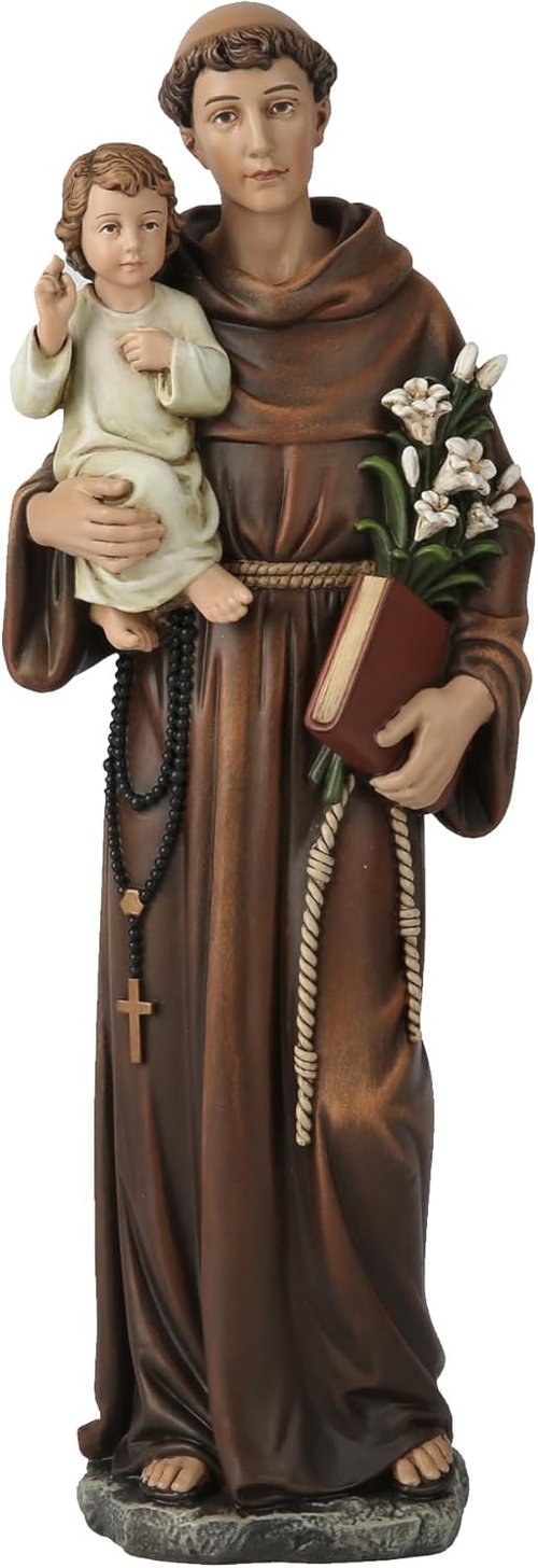 Buildclassic St. Anthony Statue with Infant Jesus - Blessed Religious Gift, 10" Renaissance Décor