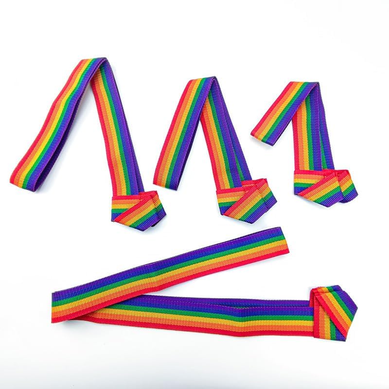 Rainbow Hair Bow Clips 4-Inch Ribbon Hair Accessories 2 Pack