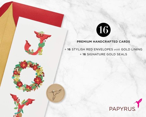 Joy Wreath Holiday Boxed Cards, 16-Count