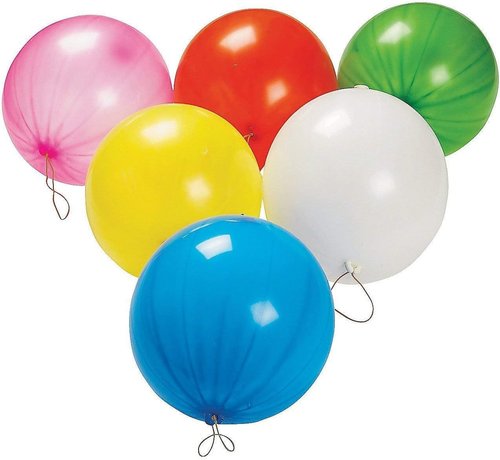 Fun-Filled Balloons Neon Punch Balls - 12-Piece Set with Rubber Band Handle | Assorted Colors (18")