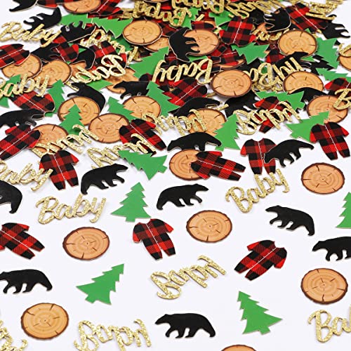 Lumberjack Baby Shower Decorations - 200 Pcs Confetti Set