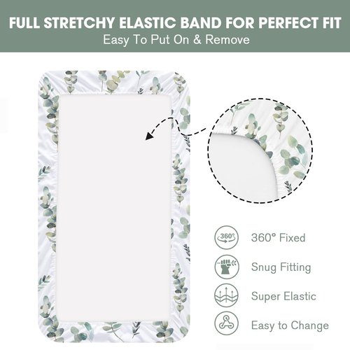 Little Grape Land Crib Sheets - Super Soft 2-Pack Fitted Sheets for Standard Cribs & Toddler Mattresses | Leaves & Green