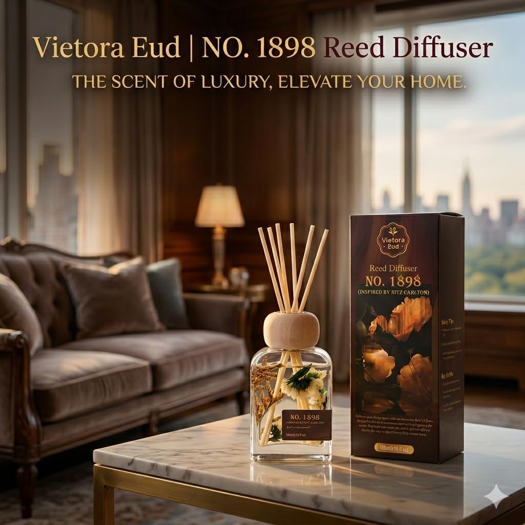 Ritz Carlton Luxury Reed Diffuser - No.1898 Hotel Collection | 100ml Long-Lasting Room Freshener Gift Set