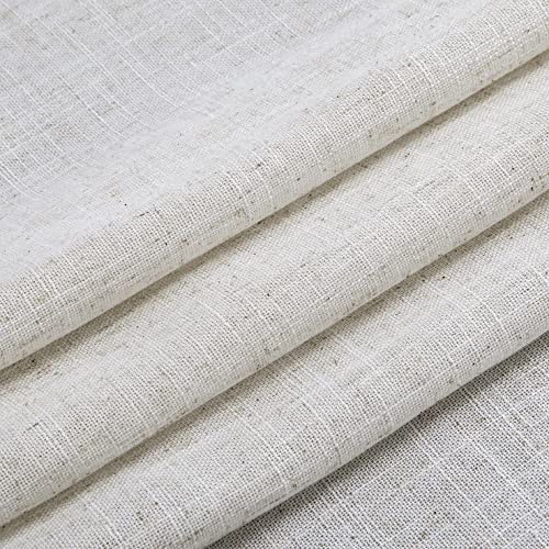 Easy Home Boho Tassel Window Valance Faux Linen Sheer Curtain Beige