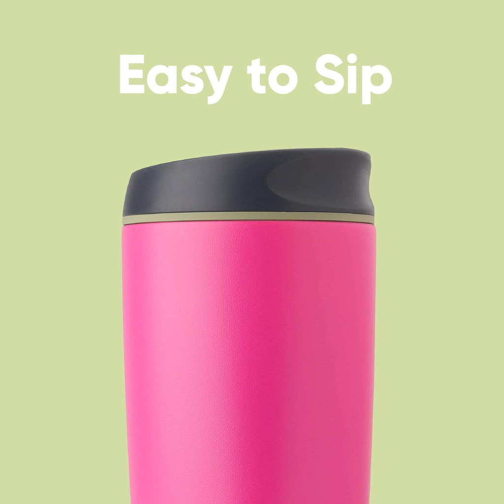 Owala SmoothSip Insulated Coffee Tumbler - Reusable Hot & Iced Mug, 20 oz, BPA Free, Pink