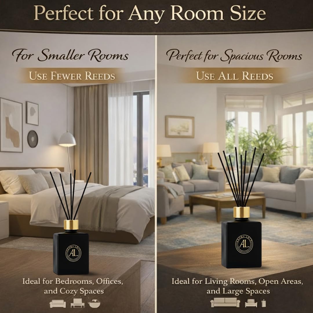 Smell Good Stuff Black Reed Diffuser - Premium Cashmere Vanilla Scent | Long-Lasting 5 oz Oil Set for Home & Office