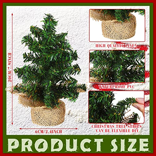 Mini Christmas Tree Set - 6 Pcs 7.87 Inch Tabletop Pine Decorations