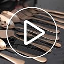 45-Piece Rose Gold Flatware Set for Weddings & Entertaining - Service for 8