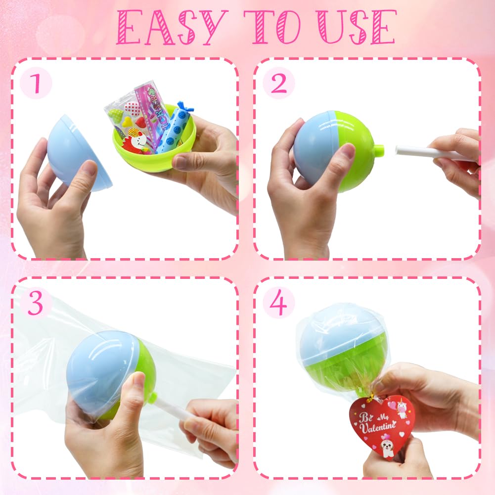 WODMAZ 24 Pack Lollipop-Shaped Stationery Set with Cards Highlighters Stickers Erasers Paperclips for Classroom Gifts Exchange, Easter Stationery Gifts, Goodies Bag Prizes