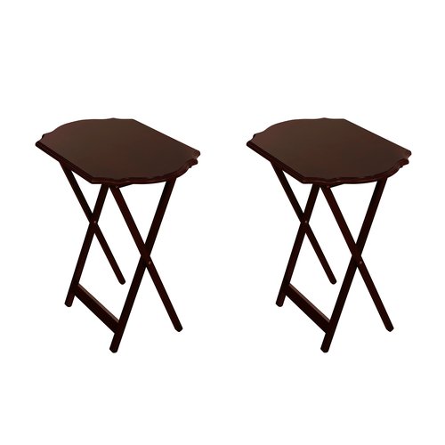 Linon Espresso Folding Set of 2 Audra Snack Tray (AMZN1875)