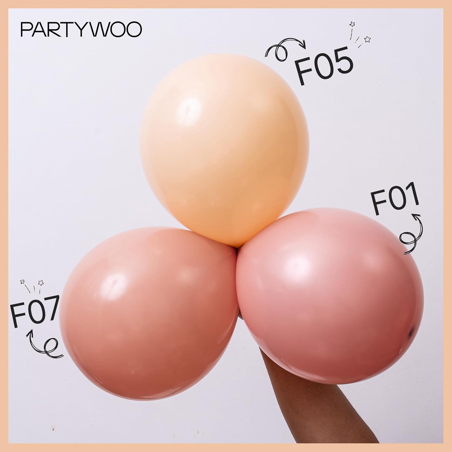 PartyWoo Nude Balloons - 50pcs 5-Inch Apricot Latex Helium Balloons for Boho Fall Celebrations