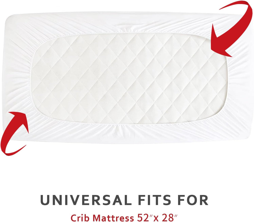 Skiennix Waterproof Crib Mattress Protector - Soft Cotton Fabric for Toddler Mattresses | Ideal for Boys & Girls