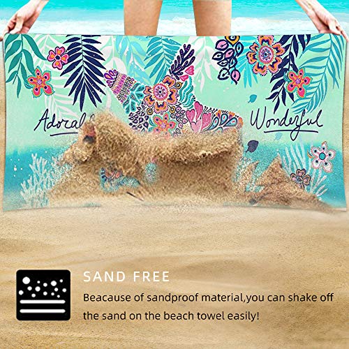 Multicolor Microfiber Beach Towel - Quick Dry, Sand-Free, 30x60 inch