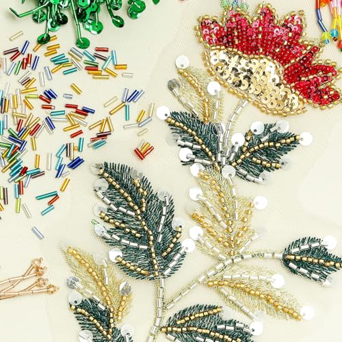 Glass Bugle Beads Bulk - 2000pcs 2x6mm Orange-Red Beading Supplies