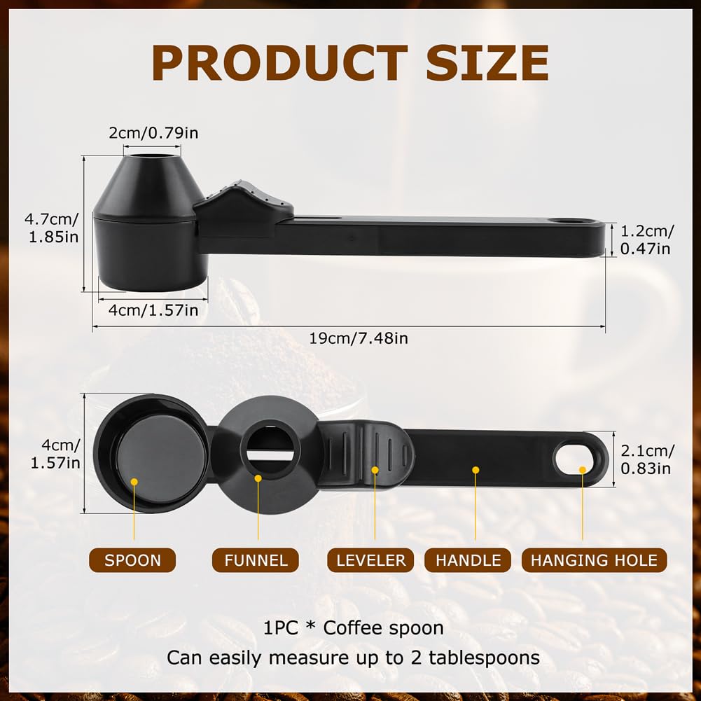 Measuring Scoop with Funnel and Leveler, 2 Tbsp, 0.79 in Tip, ABS