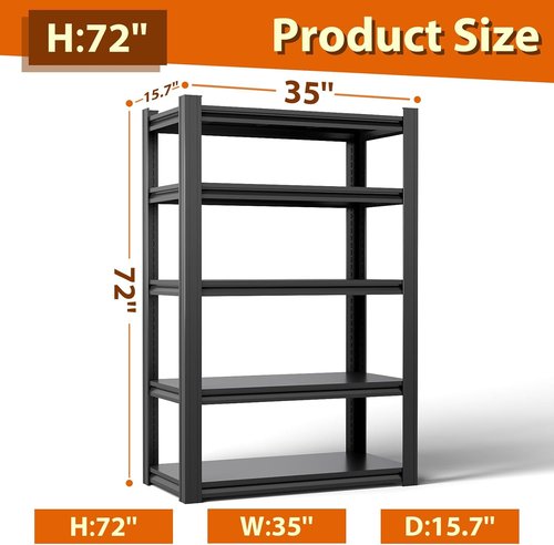 Heavy Duty Storage Shelves by [Brand Name] - Adjustable Metal Garage Shelving | 3500LBS Capacity for Shop, Warehouse, Basement