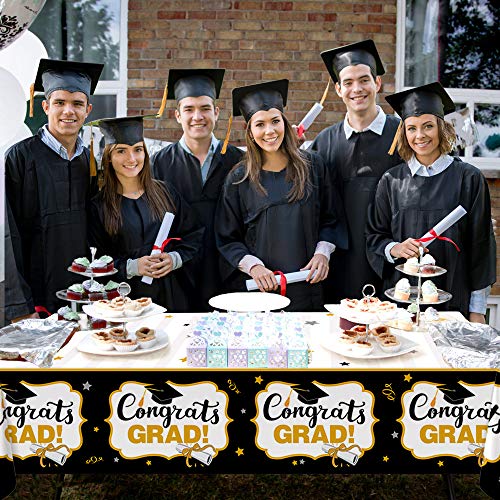 Graduation Tablecloths Set - 3pcs Waterproof 54"x72" Party Decor