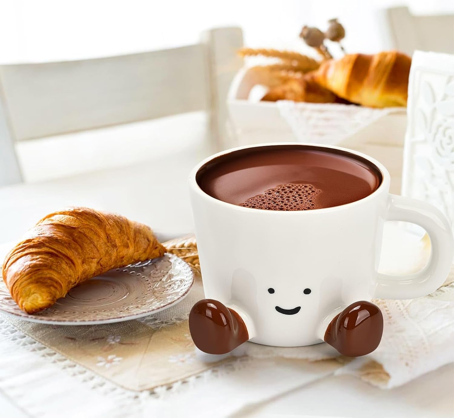 Skiennix Cute Funny Coffee Mug - Unique 12.8oz Ceramic Tea Cup for Women | Perfect Office Gift (Chocolate)