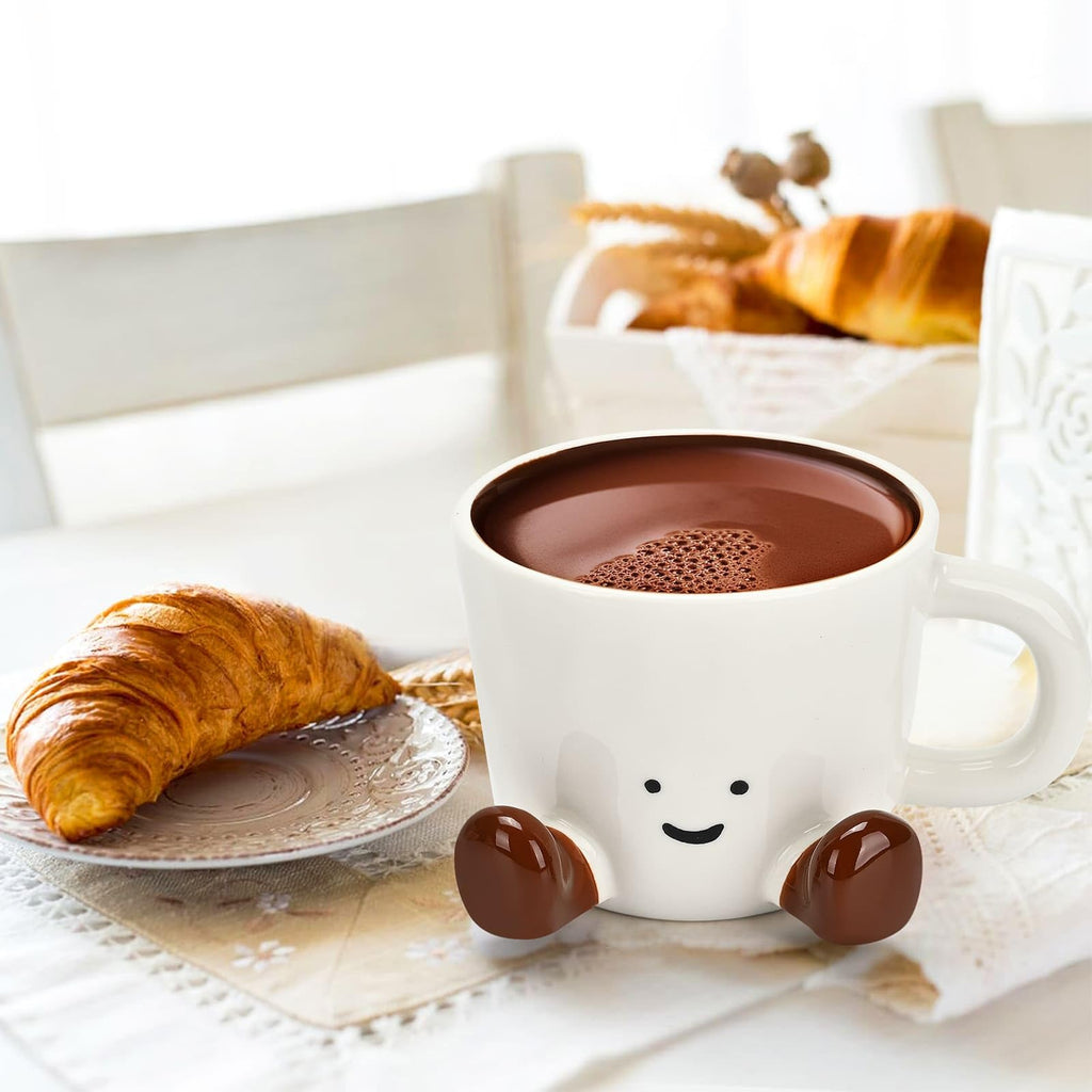 EWCEFIC Coffee Mugs,Cute funny Mug For Women, 12.8oz/380ml Unique Ceramic Coffee Tea Cups, Office Mug Gift (chocolate)