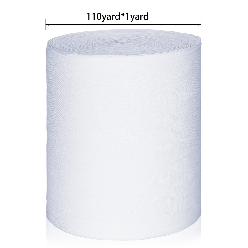 Bememo Bleached Cheesecloth for Straining Extra Large 110 Yard 100% Natural Cotton Grade 50 Cheese Cloth for Wedding Decoration, Polishing, Straining, White (Grade 50,110 x 1 Yard)