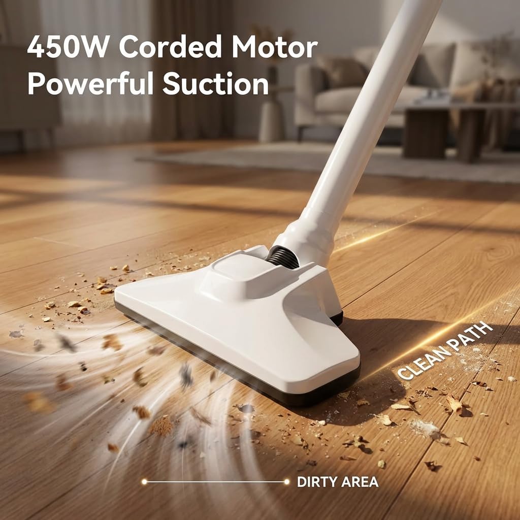 Skiennix Lightweight Corded Stick Vacuum Cleaner - 2-in-1 Handheld with HEPA Filter & Floor Brush | 13 ft Power Cord
