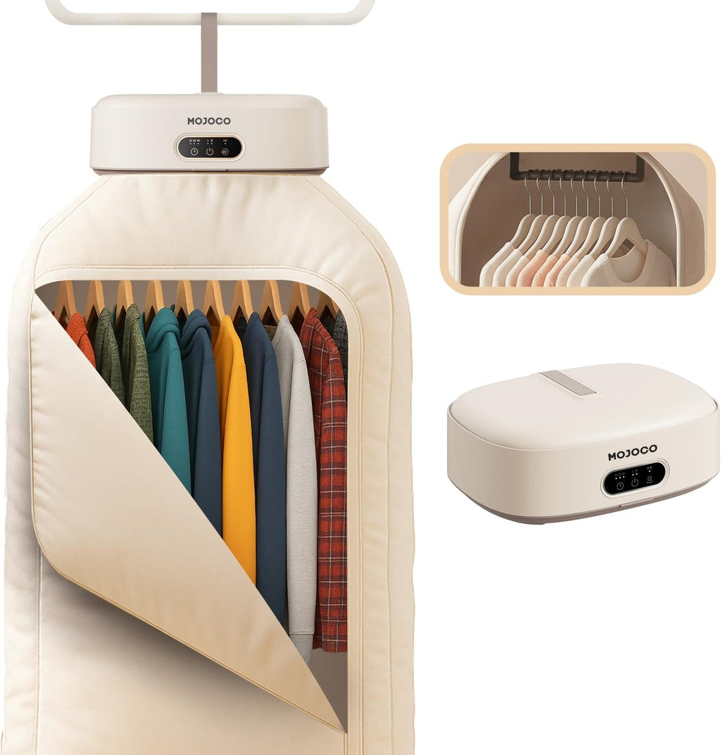 MOJOCO Portable Clothes Dryer - Compact Mini Dryer for Travel & RV | Quiet Fast-Drying with Adjustable Timer