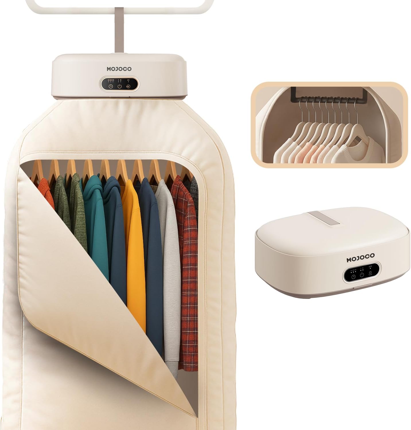 MOJOCO Portable Clothes Dryer - Compact Mini Dryer for Travel & RV | Quiet Fast-Drying with Adjustable Timer