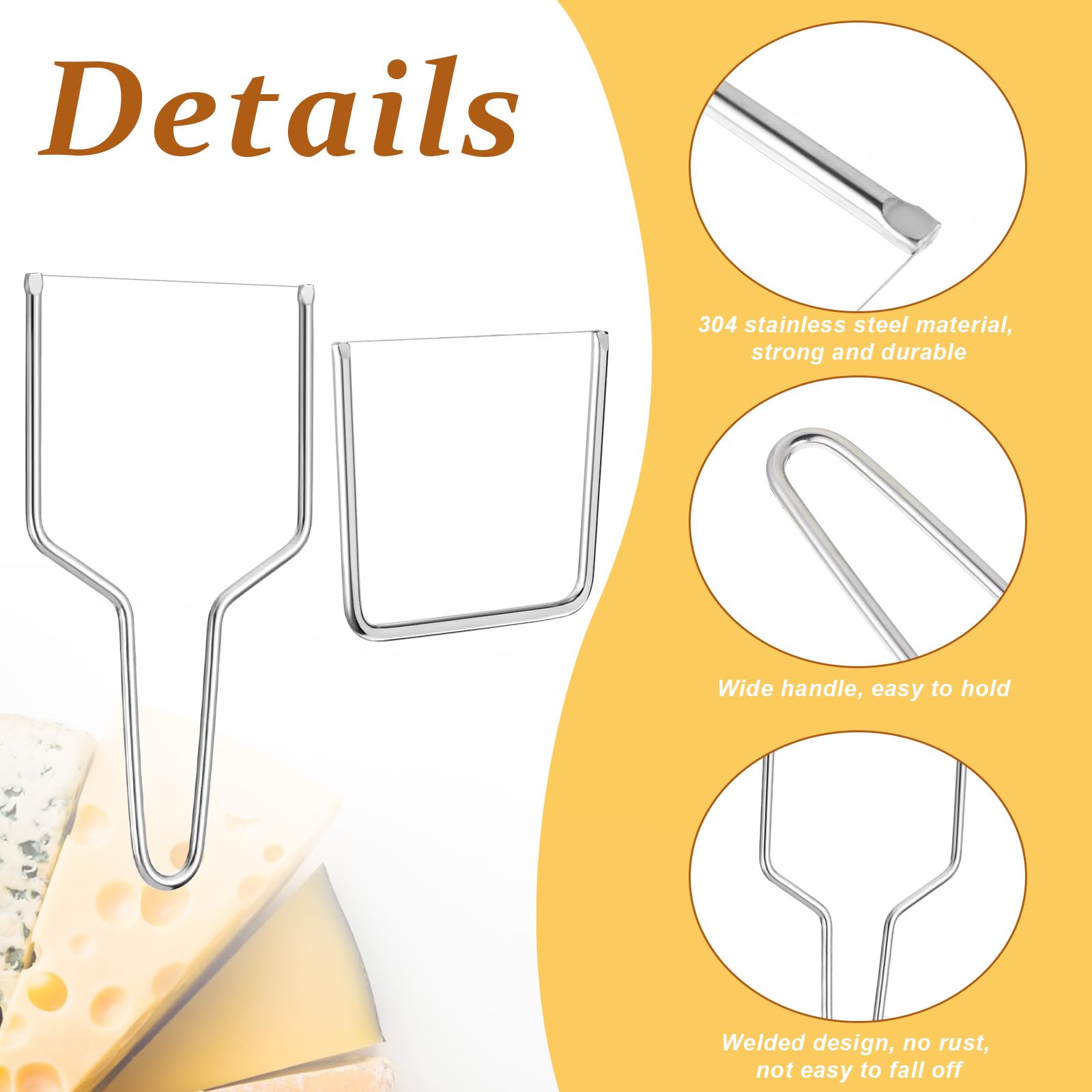 2 PCS Wire Cheese Cutter Wire, Butter Slicer, Cheese Cutters for Block, Stainless Steel for Kitchen Block Butter Slicer Tool (Y Type & U Type)