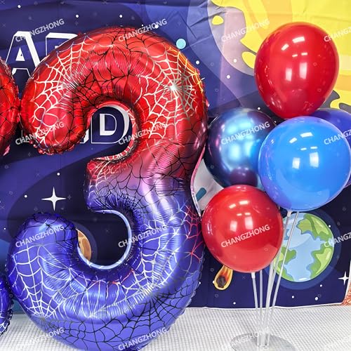 40 Inch Red and Blue Number 1 Balloon for Birthday Parties