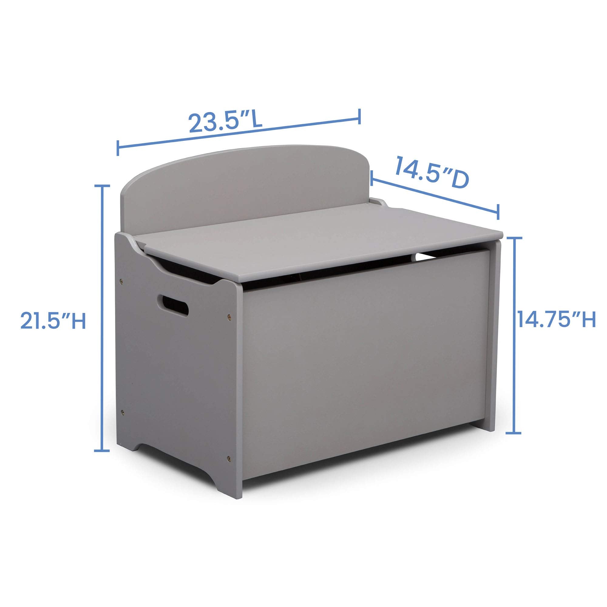 Delta Children MySize Deluxe Toy Box, Grey