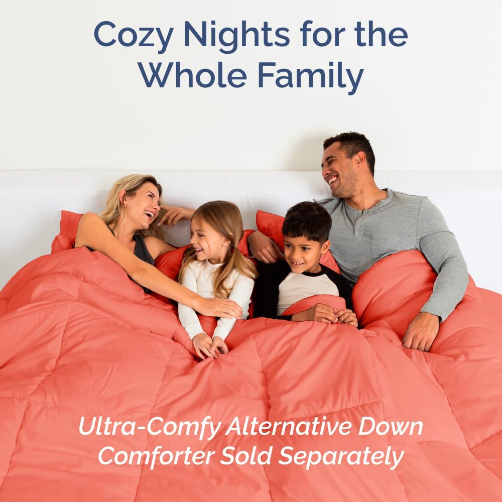 Skiennix Full XL Bed Sheet Set - Soft, Breathable & Cooling 4-Piece Luxury Bedding - Deep Pockets, Coral