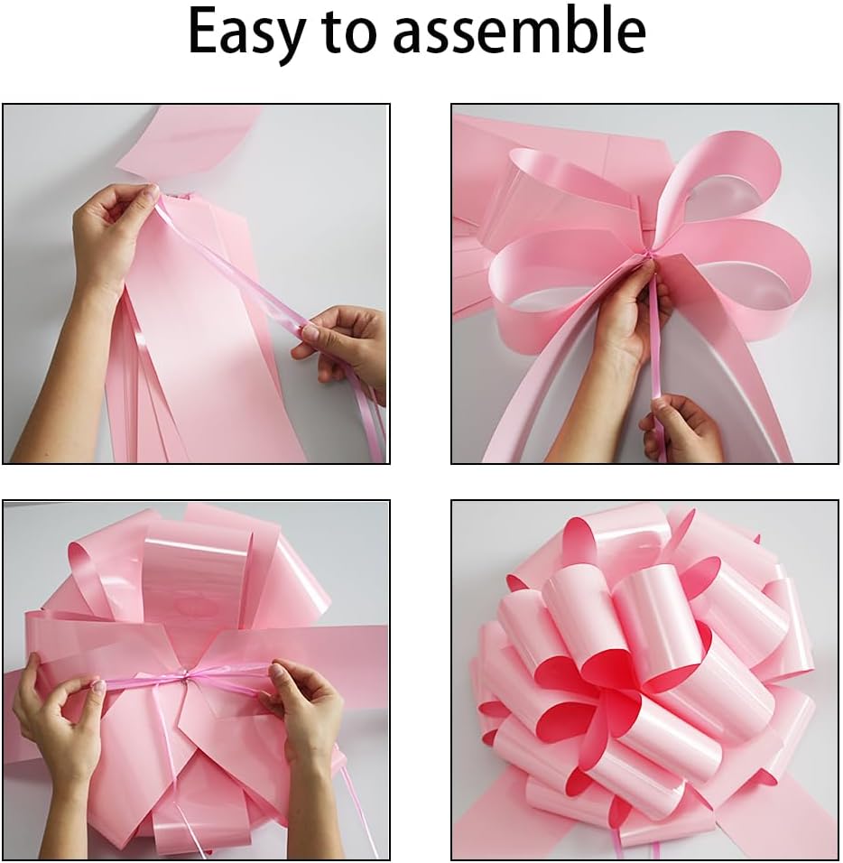 Skiennix 16-Inch Giant Pink Bow - Perfect for Large Gifts, Christmas, and Party Decorations