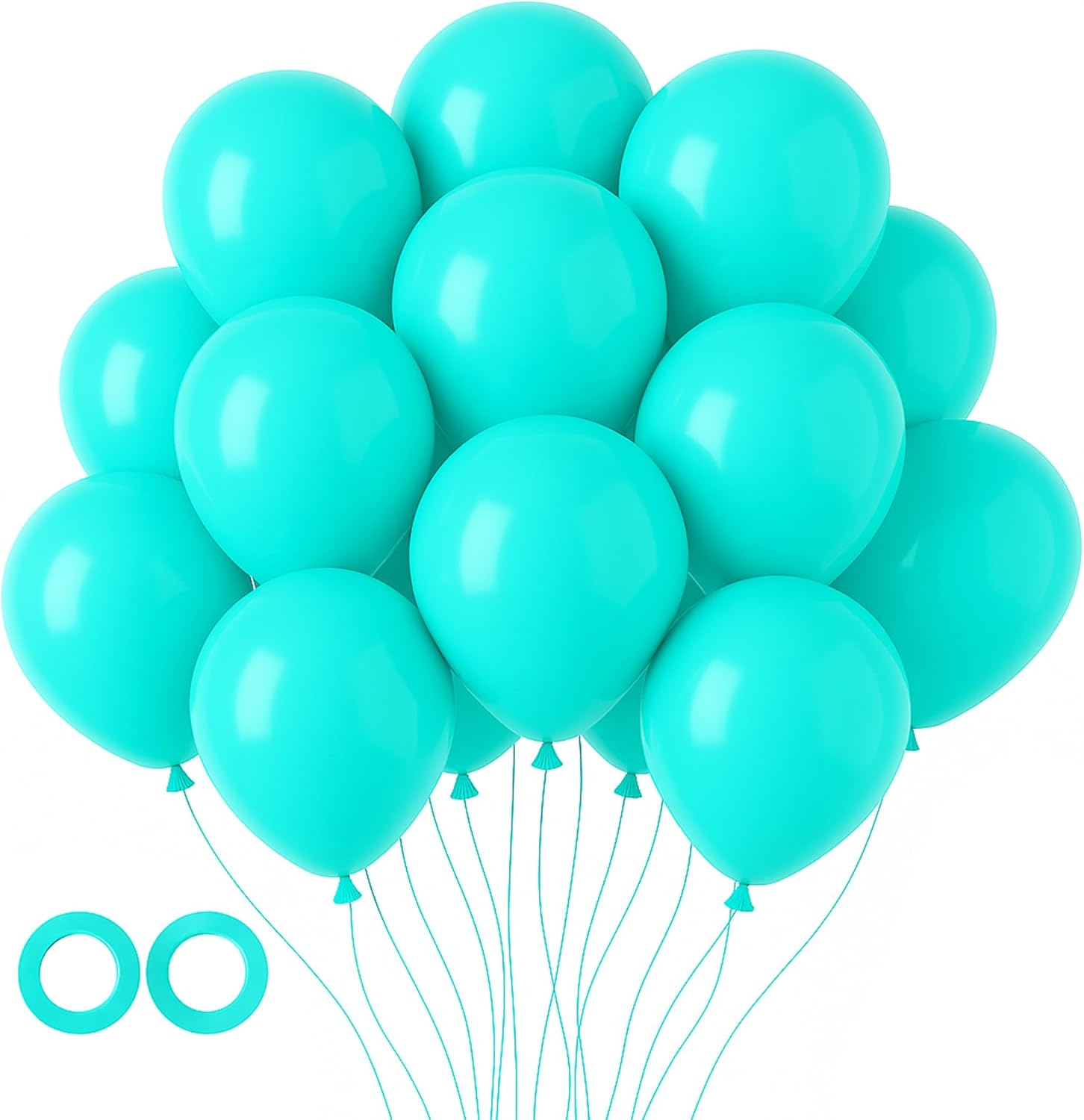 Voircoloria 105-Piece Teal Latex Balloons - 12-Inch Party Decorations for Birthdays, Baby Showers & Weddings