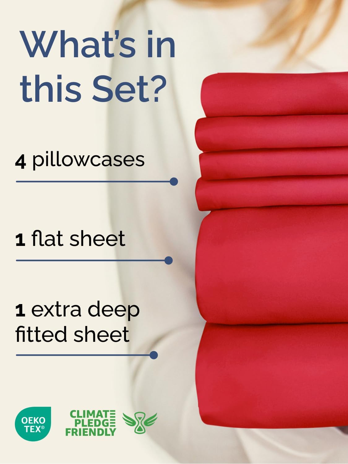 Skiennix Extra Deep Full Sheet Set | 6-Piece Cooling & Breathable Bedding - Soft, Wrinkle-Free Red