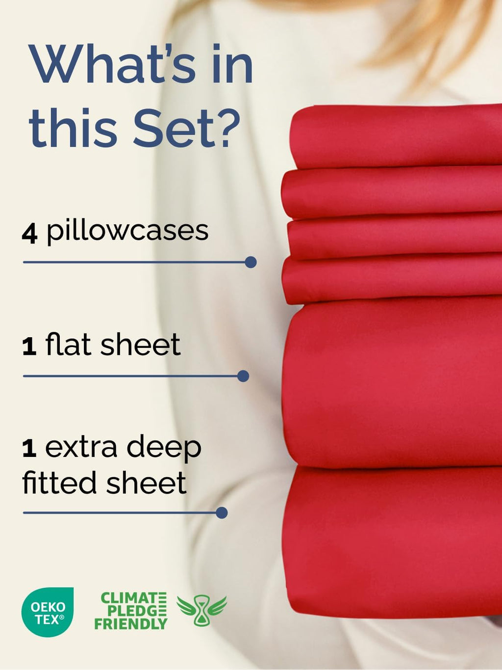 Skiennix Extra Deep Cal King Sheet Set | 6-Piece Breathable Cooling Bedding - Luxurious Red Color, Soft & Wrinkle-Free