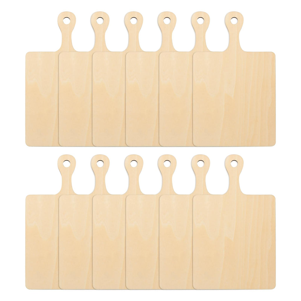 PYD Life 12 Pack Plywood Sublimation Cutting Board Blanks with Handle 9 x 5.5 Inch,Rectangle Wood Chopping Board for Sublimation DIY Craft Christmas Thanksgiving Home Kitchen Decor
