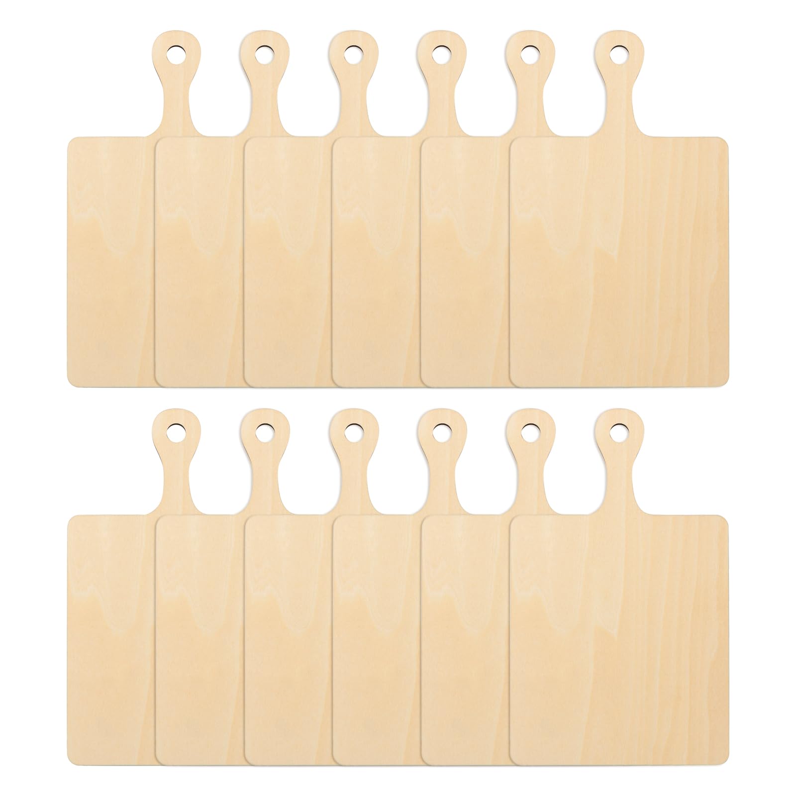PYD Life 12 Pack Plywood Sublimation Cutting Board Blanks with Handle 9 x 5.5 Inch,Rectangle Wood Chopping Board for Sublimation DIY Craft Christmas Thanksgiving Home Kitchen Decor