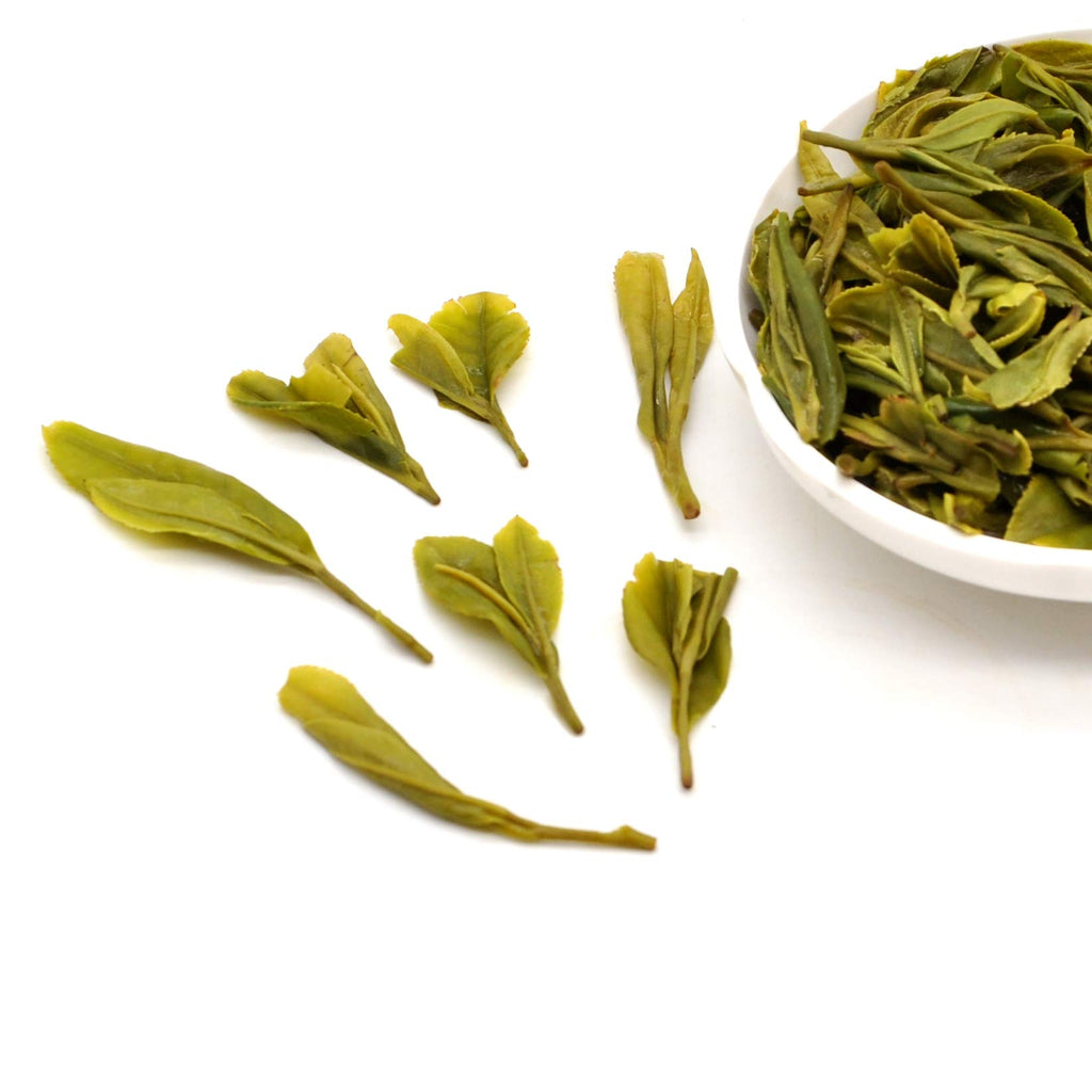 ChaWuWarmSun [A] LongJing Green Tea Loose Leaf - 3.5oz/100g Dragon Well Tea - Origin Hangzhou Chinese Whole Leaf