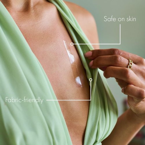 Fearless Tape - Double-Sided Clothing Adhesive | Clear Fabric Tape for All-Day Hold (50 Strips)