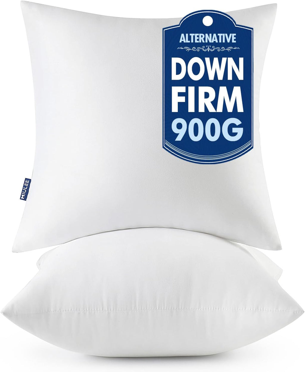 MIULEE Throw Pillow Inserts - Pack of 2, 26x26 Inch, 100% Virgin Fiber Filling for Bed & Couch