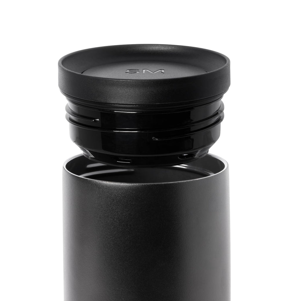 Simple Modern Travel Coffee Mug Tumbler with 360° Lid | Ceramic-Lined Insulated Stainless Steel Cold Brew Iced Coffee Cup | Gifts for Women Men Her Him | Voyager Signature | 16oz | Midnight Black