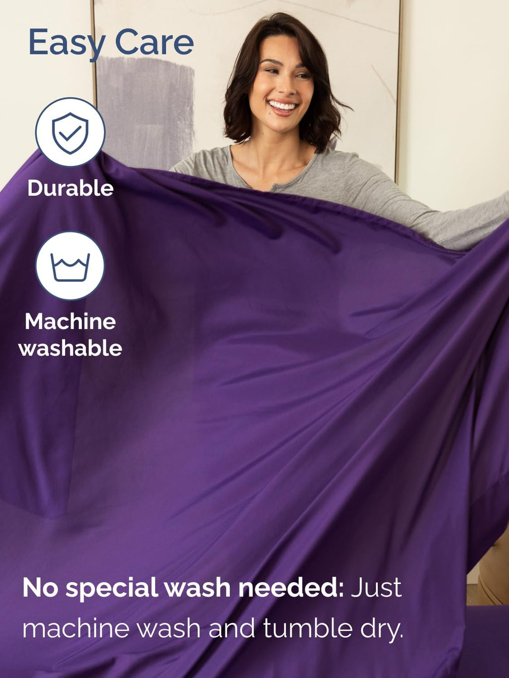 Skiennix Extra Deep Twin Sheet Set - 4-Piece Breathable Cooling Bedding - Soft, Wrinkle-Free Purple