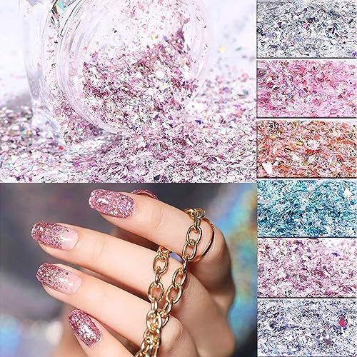 Holographic Nail Glitter Sequins 8-Box Set for DIY Manicure