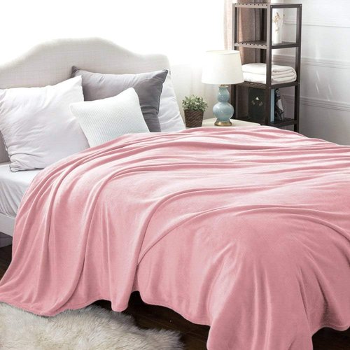 Bedsure GentleSoft Fleece Blanket - Cozy Pink Queen Size Luxury Throw, Soft & Lightweight 90x90 Inches