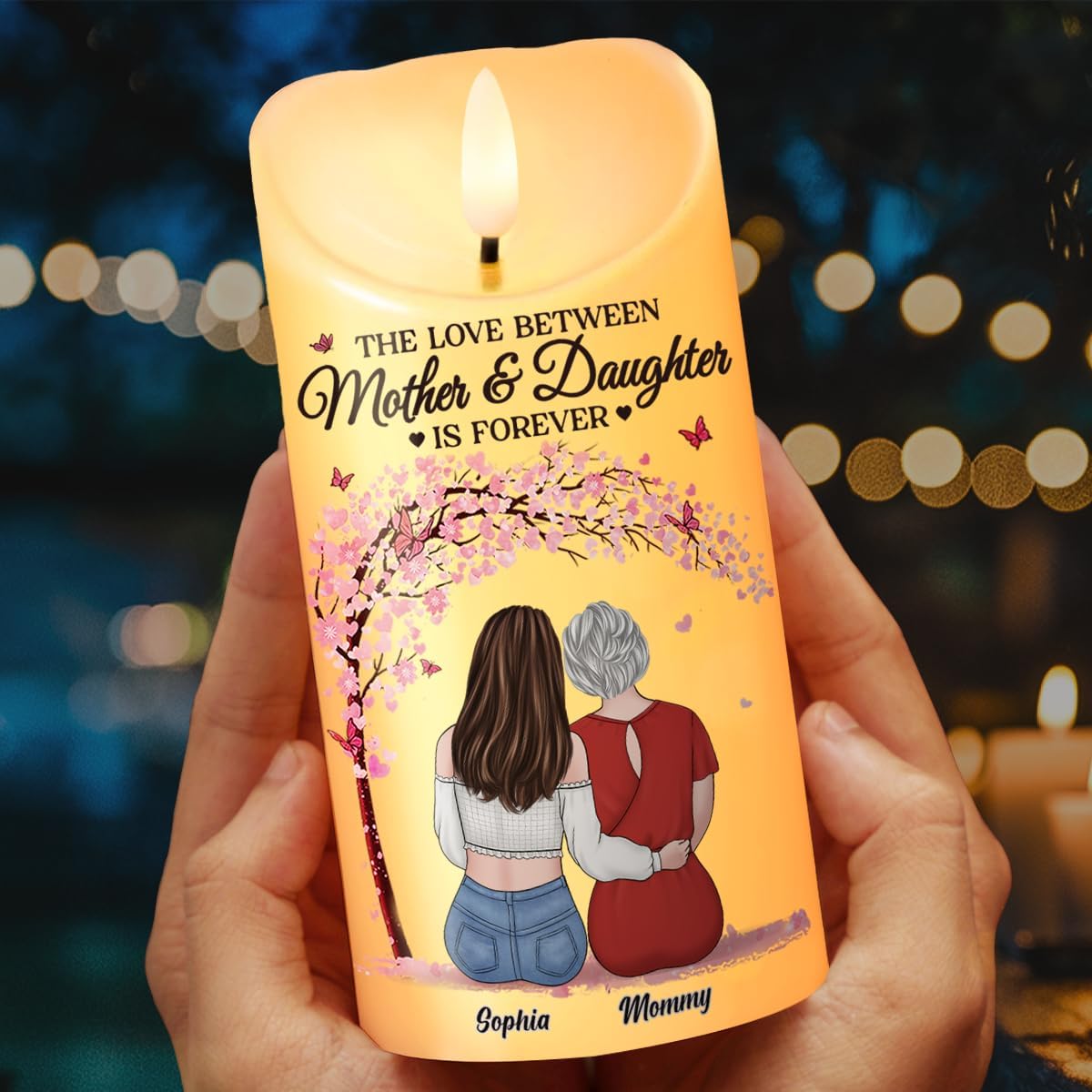 Regine Switzerland Personalized LED Flameless Candles - Mother & Daughter Gifts for Any Occasion