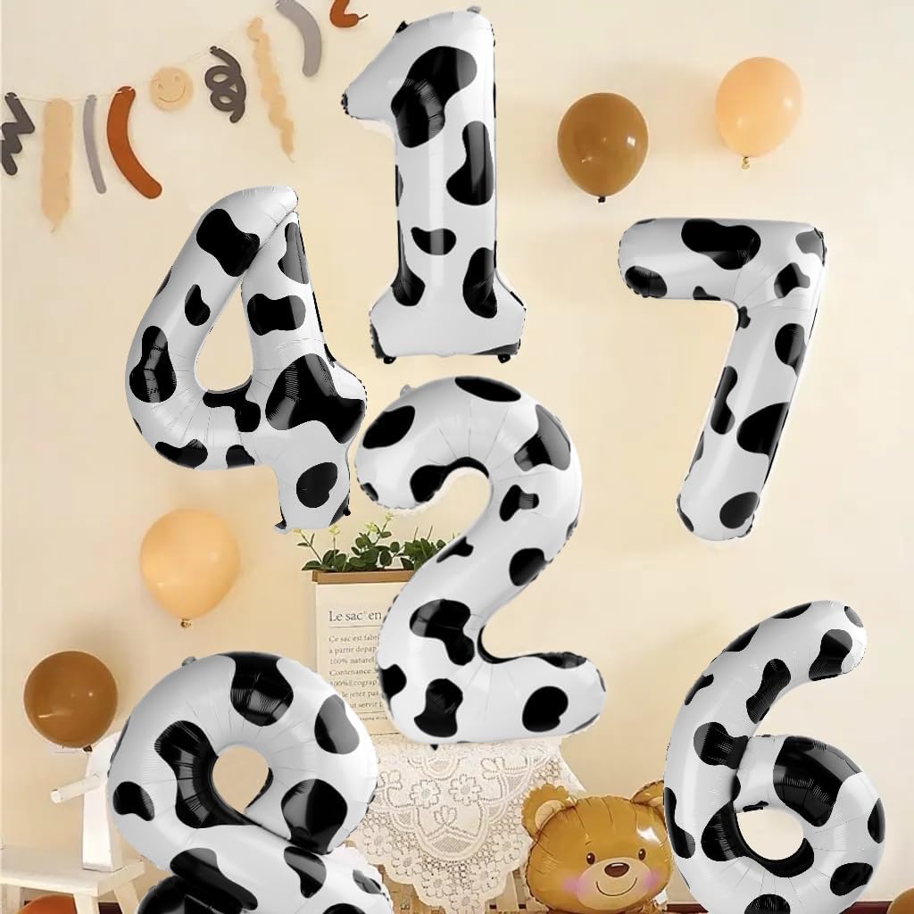 Number Balloons - 40 Inch One Balloon for 1st Birthday Party | White & Black Decor for Baby Showers
