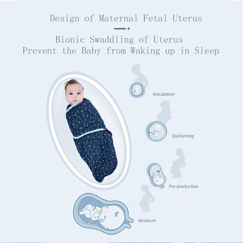 Insular Baby Swaddle Wrap - Adjustable Swaddling Blanket Set for Newborns | Soft Cotton, 3 Pack, Space, Small (0-3 Months)