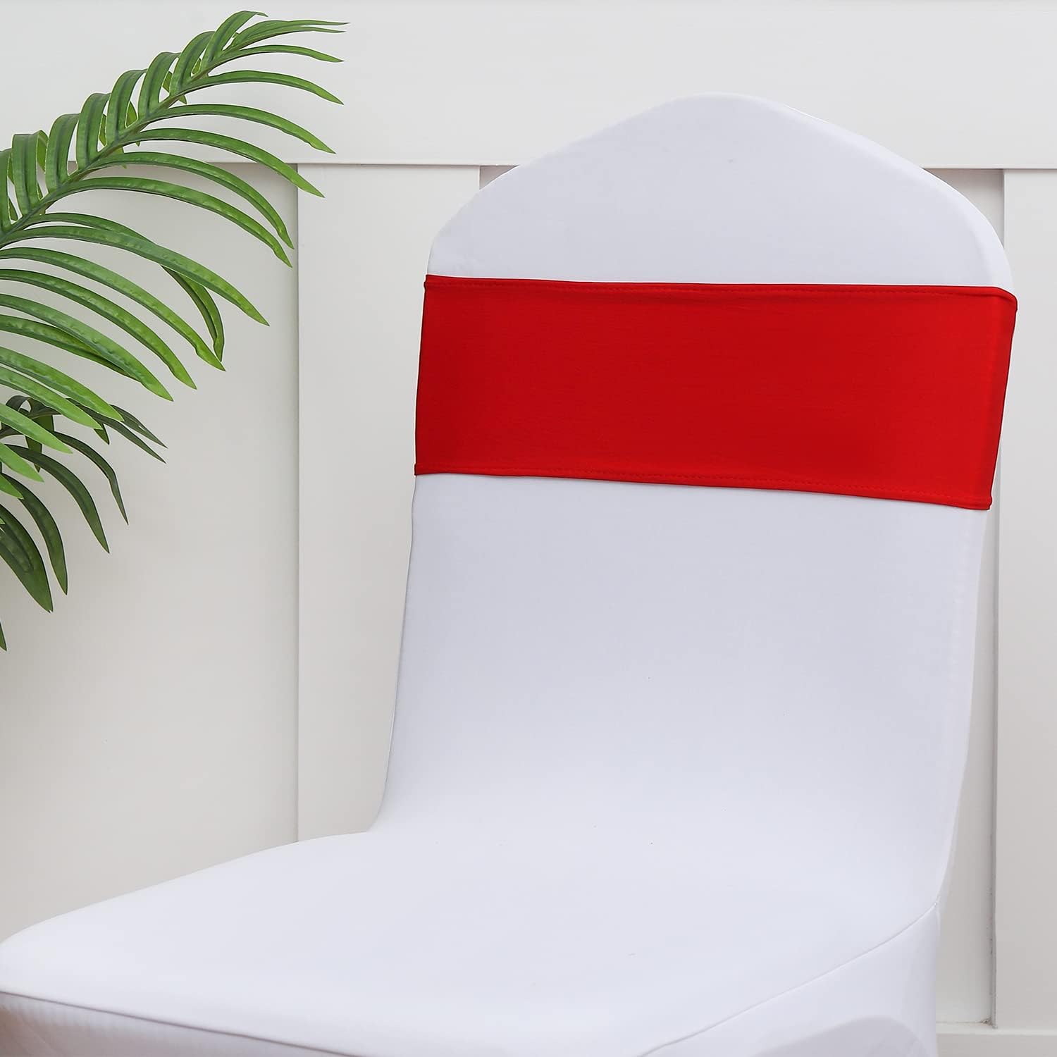 Spandex Red Chair Sashes by [Brand Name] - 50 Pack Elegant Chair Bands for Wedding & Party Decor