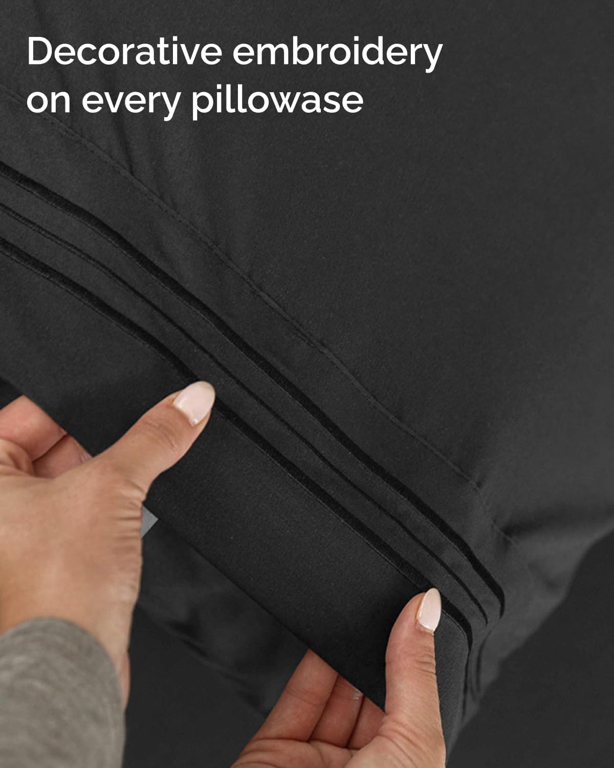 Skiennix Twin XL Sheet Set - Comfy Cooling Bed Sheets - Ultra-Soft, Deep Pockets, Wrinkle-Free - Black